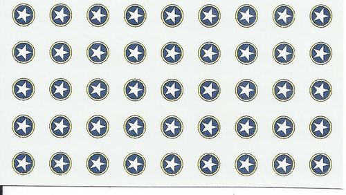 White star in blue roundel, yellow border,med. (Tunisia 1942)