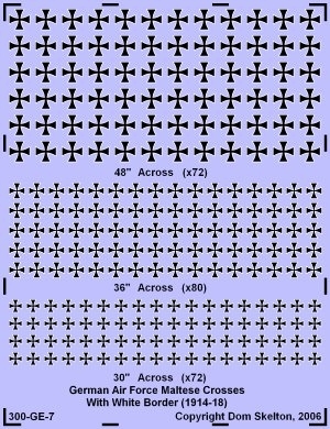 Maltese Crosses (White Outline) WW I